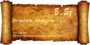 Brachna Szabina névjegykártya